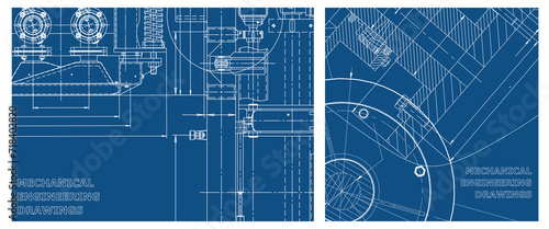 Engineering illustration set. Cover, flyer, banner, background