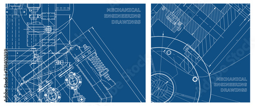 Engineering illustration set. Cover, flyer, banner, background