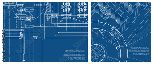 Engineering illustration set. Cover, flyer, banner, background