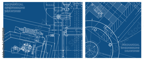 Engineering illustration set. Cover, flyer, banner, background