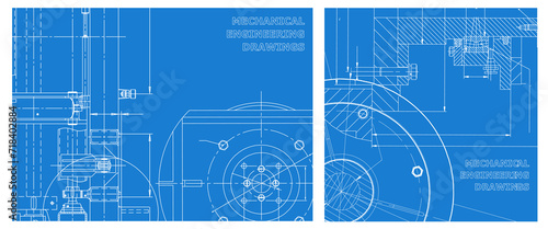 Engineering illustration set. Cover, flyer, banner, background