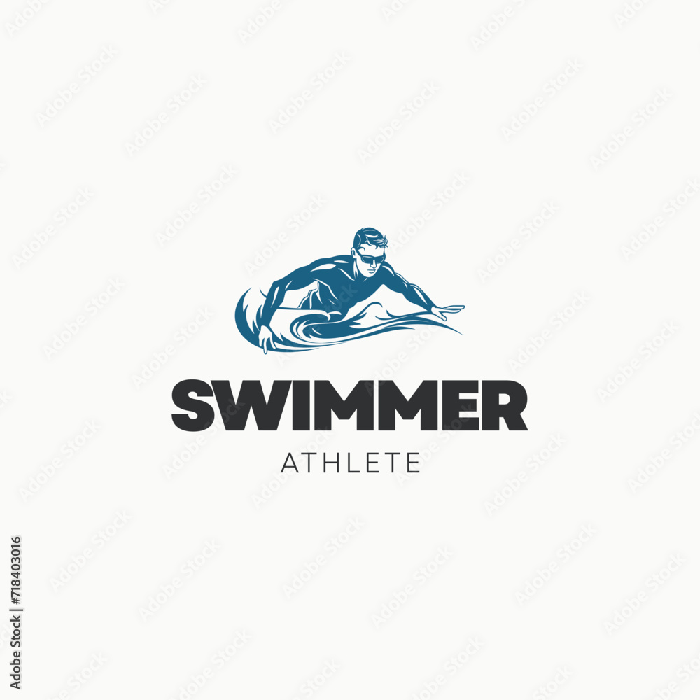 Man swimming competition, swimming pool logo vector Man swimming competition, swimming pool logo vector