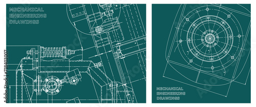Engineering illustration set. Cover, flyer, banner, background