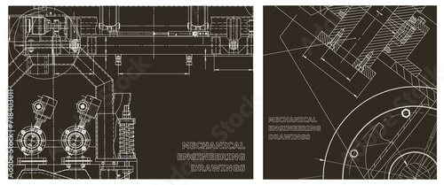 Engineering illustration set. Cover, flyer, banner, background