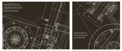 Engineering illustration set. Cover, flyer, banner, background