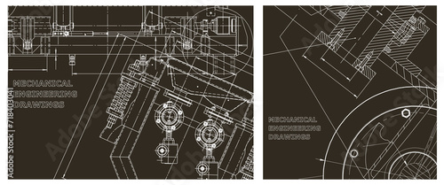 Engineering illustration set. Cover, flyer, banner, background