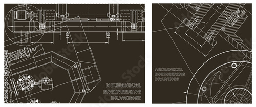 Engineering illustration set. Cover, flyer, banner, background
