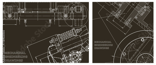 Engineering illustration set. Cover, flyer, banner, background