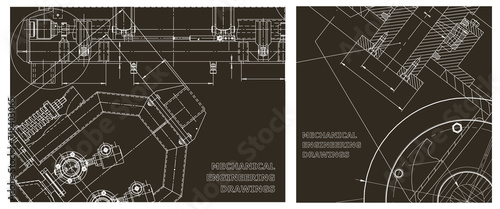 Engineering illustration set. Cover, flyer, banner, background