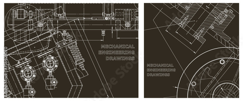 Engineering illustration set. Cover, flyer, banner, background