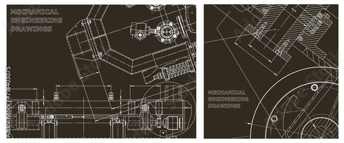 Engineering illustration set. Cover, flyer, banner, background