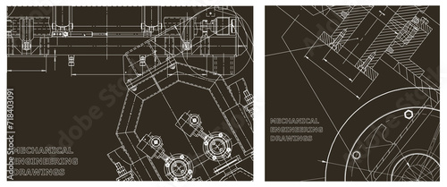 Engineering illustration set. Cover, flyer, banner, background