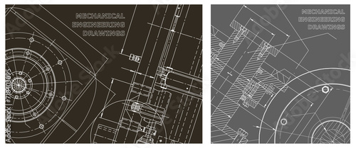 Engineering illustration set. Cover, flyer, banner, background