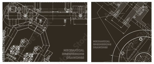 Engineering illustration set. Cover, flyer, banner, background