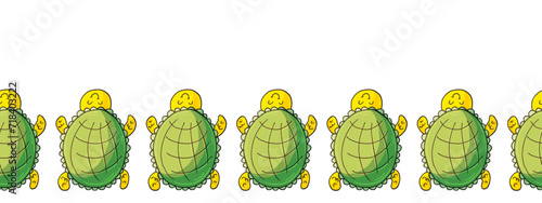 Marine seamless border. Children's fairy-tale drawing