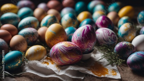 Vibrant Swirls on Easter Eggs