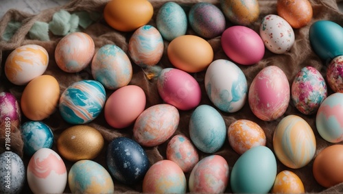 Colorful and Textured Easter Egg Assortment