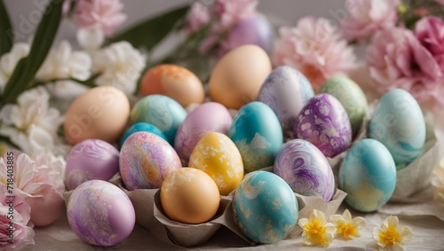 Easter Eggs Amidst Spring Blooms