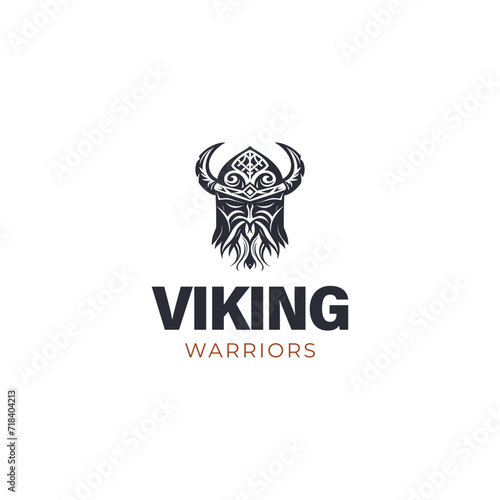 viking spartan logo design illustration