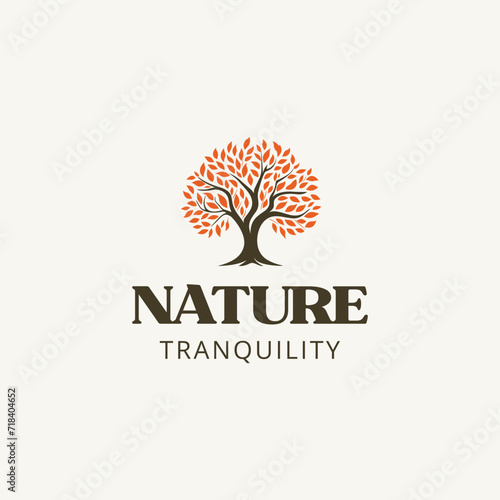 Abstract vibrant tree logo design, root vector - Tree of life logo
