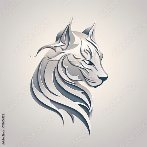 A stylized image of a cat s head