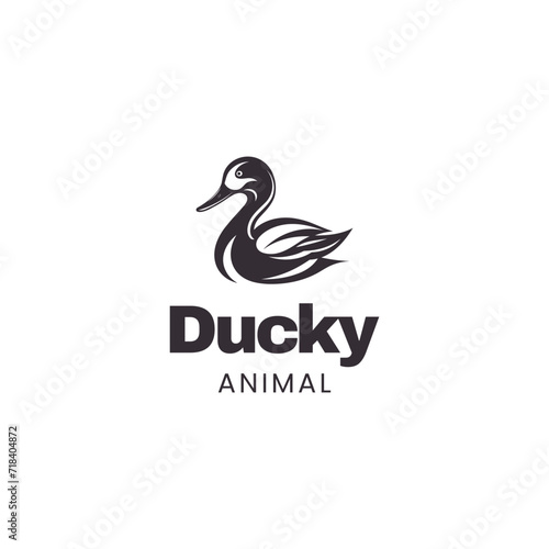 duck logo Template Vector Icon Stock Vector,duck swim at lake