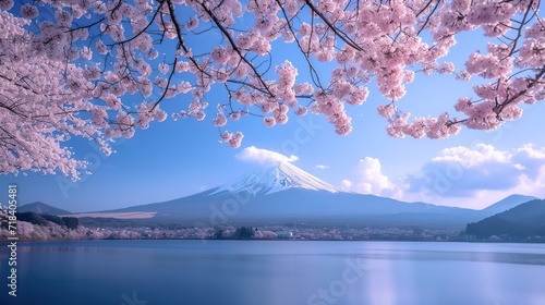 Beautiful mountain views and cherry trees