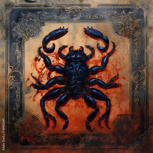 A painting of a scorpion on a wall