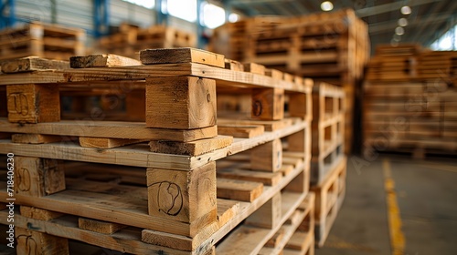 Wooden pallets for transportation and storage of goods in the warehouse