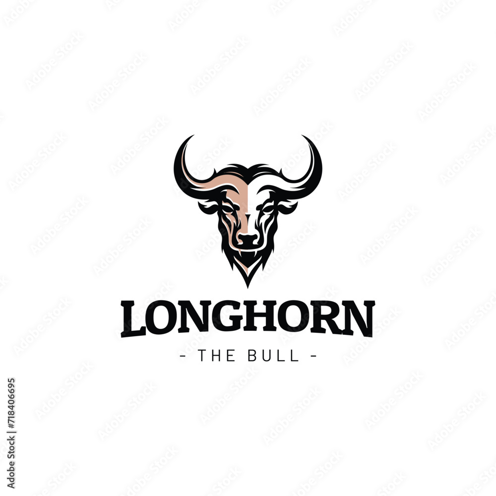 buffalo bull longhorn logo,bull longhorn logo,texas longhorn cattle head icon logo