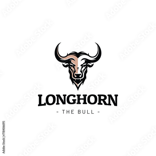 buffalo bull longhorn logo,bull longhorn logo,texas longhorn cattle head icon logo photo