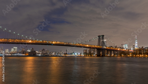 The Williamsburg Bridge is a suspension bridge in New York City across the East River connecting the Lower East Side of Manhattan at Delancey Street with the Williamsburg neighborhood of Brooklyn © Mindaugas Dulinskas