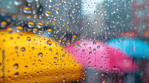 Close Up of Rain Covered Window