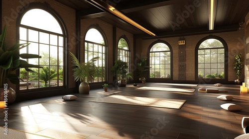 Luxury yoga room studio