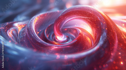 refraction, reflection & sparkle render, in the style of interlocking archetypal symbols, dark azure and pink, spiral group, realistic forms, highly detailed figures, molecular, mass-produced objects photo