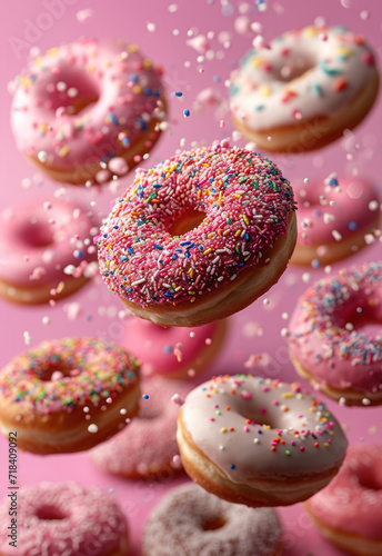 donut with colourful icing