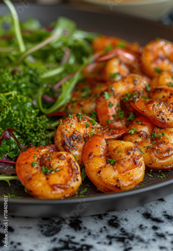 fried shrimps with vegetables