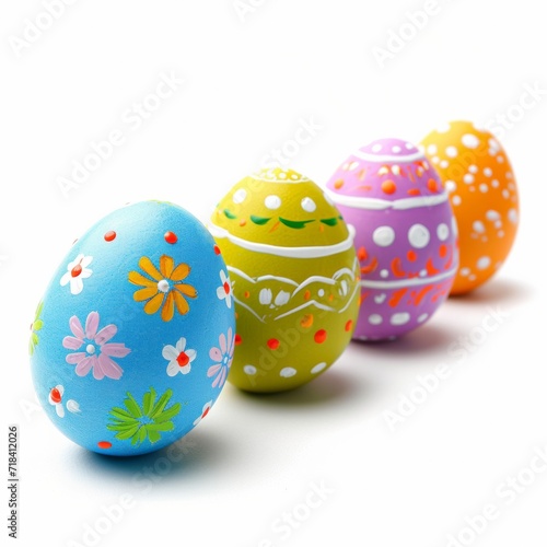 Colorful easter eggs isolated on white