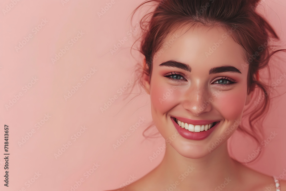 portrait of a young smiling woman isolated on a white background portrait of a young smiling woman isolated on a white background
