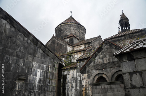 The gray walls of the Surb Nshan church, which is part of the medieval majestic religious complex of the Haghpat Monastery in Lori region of Armenia photo