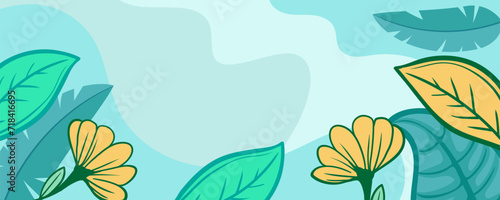 Banner landscape Nature floral background with copy space for text, for banner, greeting card, poster and advertising