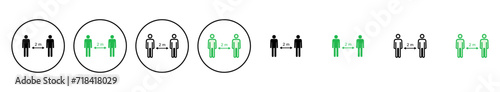Social distance icon set. social distancing icon. self quarantine sign