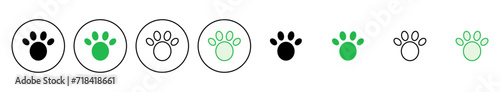 Paw icon set. paw print icon vector. dog or cat paw