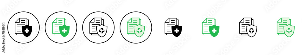 Medical insurance icon set. health insurance icon