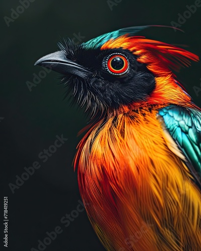 Majestic of Lesser bird of paradise with beautiful feather AI Generative