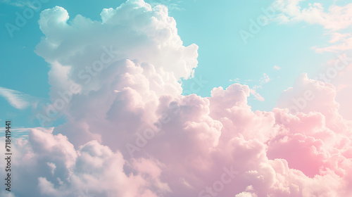 Soft pastel pink clouds in the sky