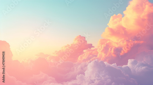 Soft Pastel sunset clouds in the sky