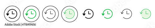 History icon set. recent event history