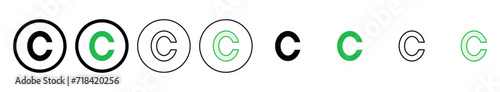 Copyright icon set. copyright symbols