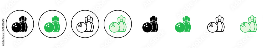 Bowling icon set. bowling ball and pin icon. bowling pins Bowling icon set. bowling ball and pin icon. bowling pins